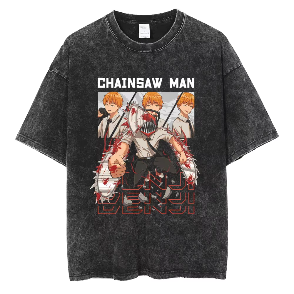 Denji "Chainsaw Man Poster" Vintage Oversize Tee