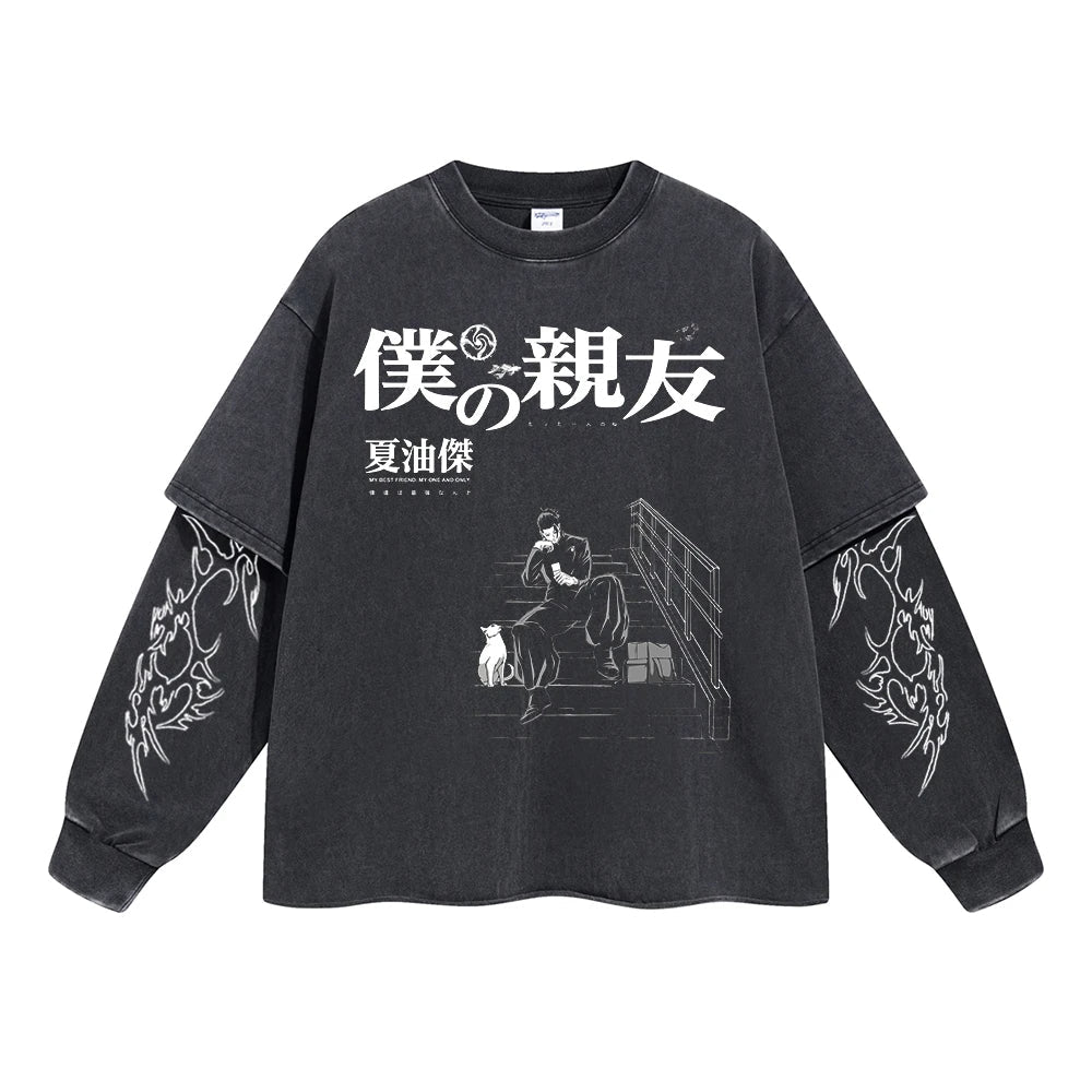 Geto Suguru "The Sorcerer of Ruin" Vintage Double Sleeve T-shirt