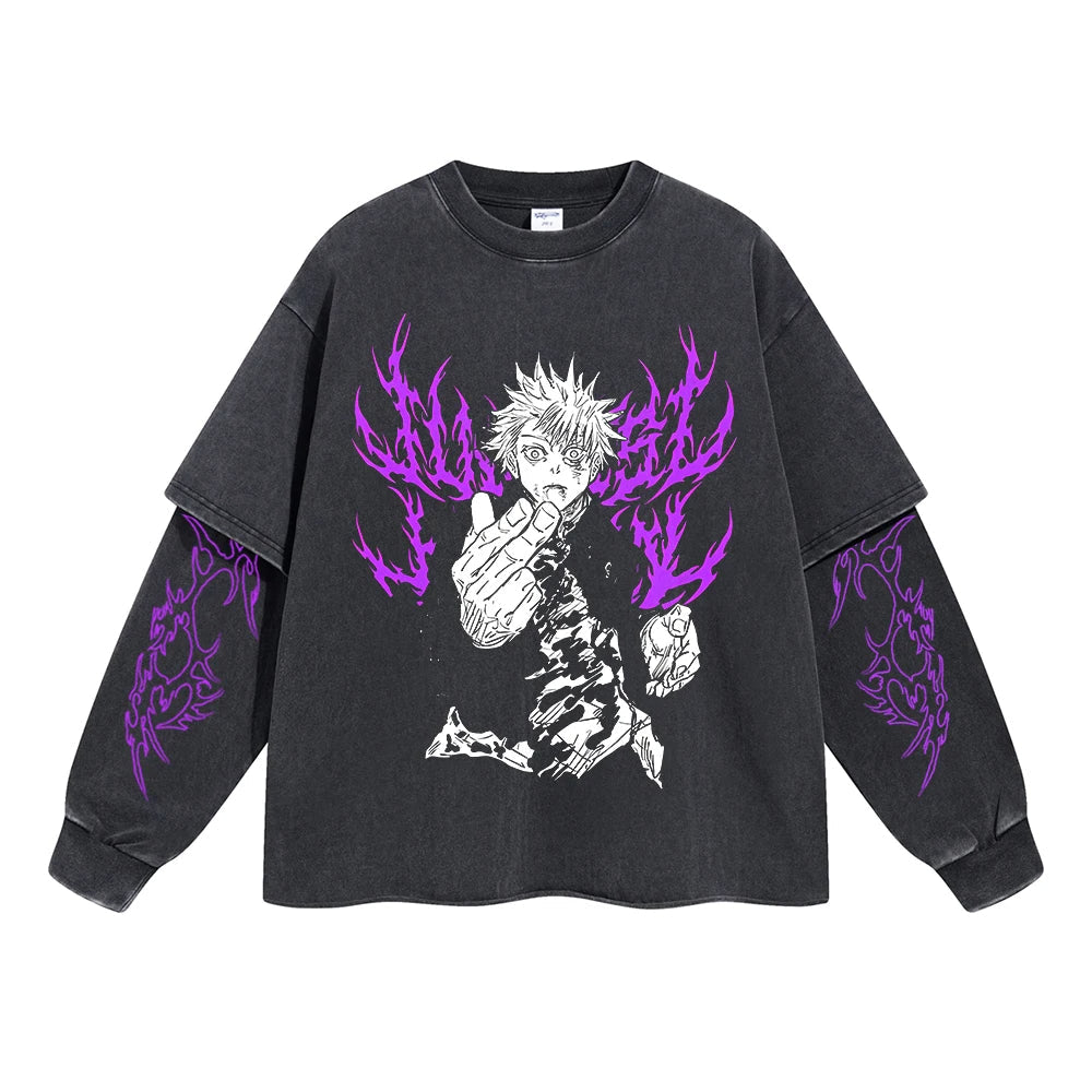 Gojo Satoru "Limitless Cursed Technique User" Vintage Double Sleeve T-shirt