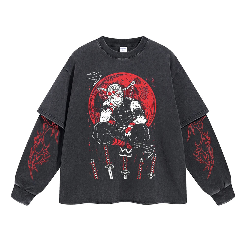 Tengen Uzui "Flamboyant Fighter" Vintage Double Sleeve T-shirt
