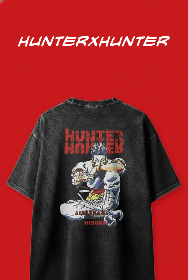 Hunter x Hunter logo representing Skaiiyprints' collection of vintage t-shirts, hoodies, figures, and accessories for devoted anime fans.
