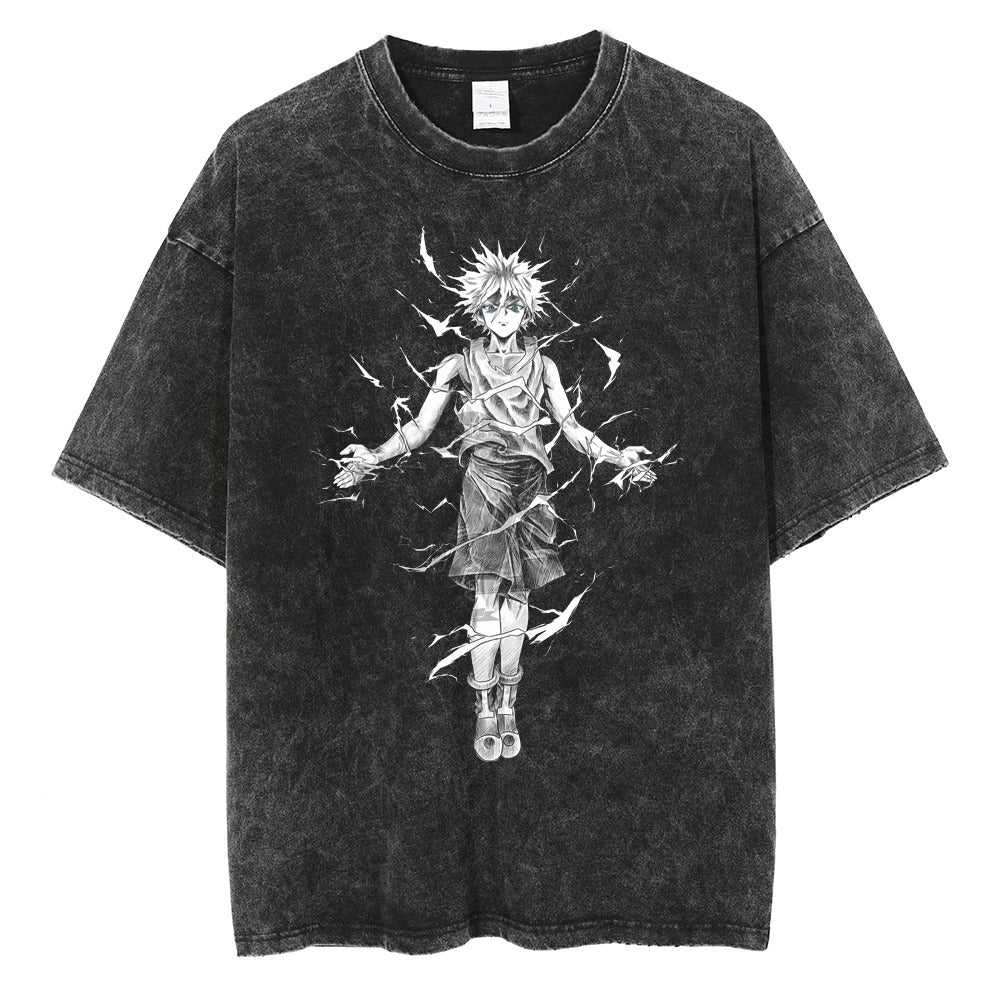 Killua Zoldyck "Electric Assassin" Vintage Oversize Tee #07