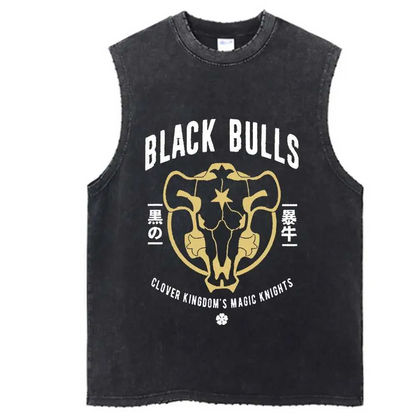 Black Clover „Black Bulls Varsity“ Acid Wash Tanktop