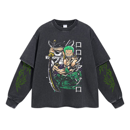 Roronoa Zoro Vintage Double Sleeve T-shirt
