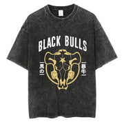 Black Clover "Black Bulls Varsity" Acid Wash T-Shirt