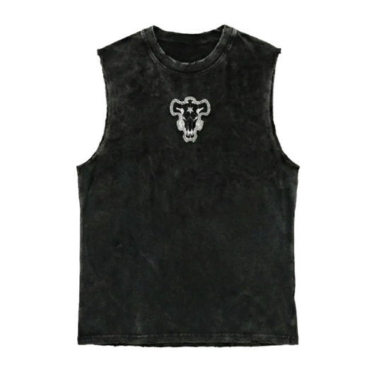 Black Clover "Black Bulls Emblem" Acid Wash Tank Top