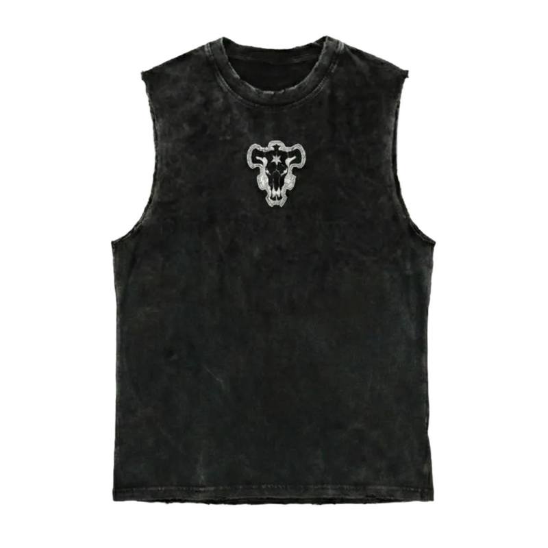 Black Clover "Black Bulls Emblem" Acid Wash Tank Top