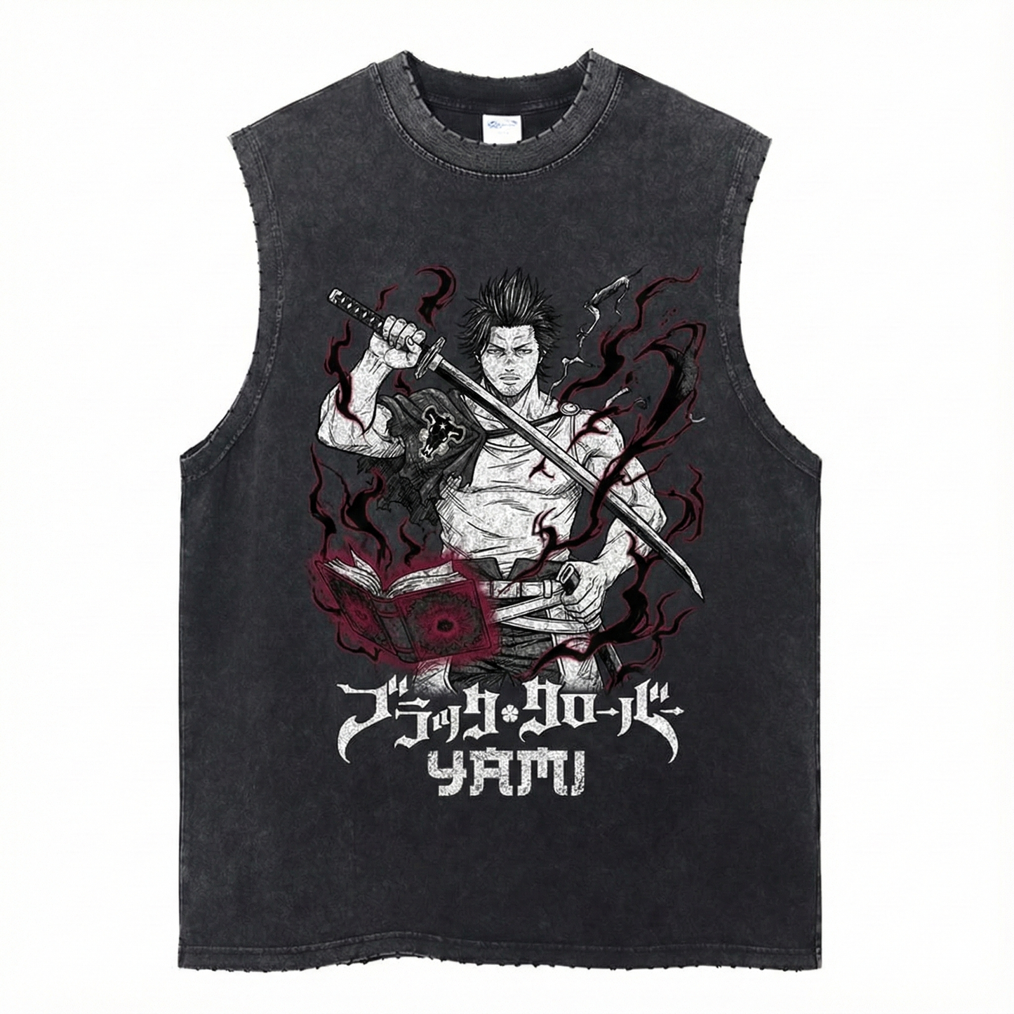 Black Clover "Yami Dark Magic" Acid Wash Tank Top