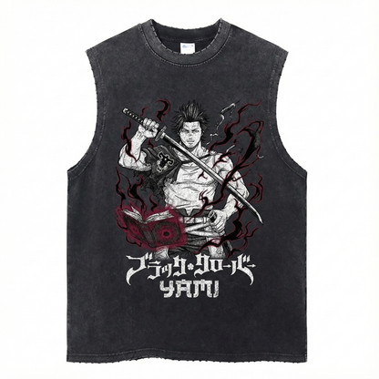 Black Clover "Yami Dark Magic" Acid Wash Tank Top