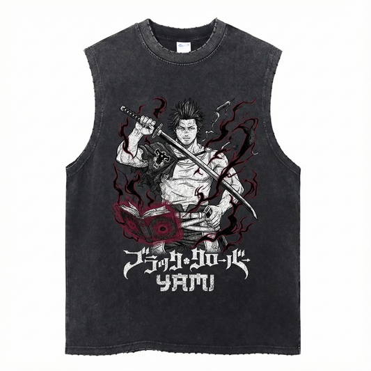 Black Clover "Yami Dark Magic" Acid Wash Tank Top