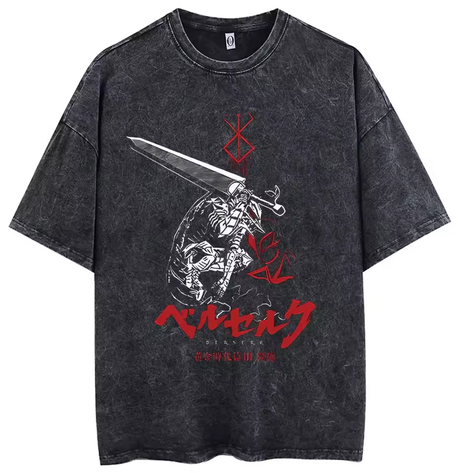 washed acid berserk tshirt, guts washed tshirt, guts vintage tshirt