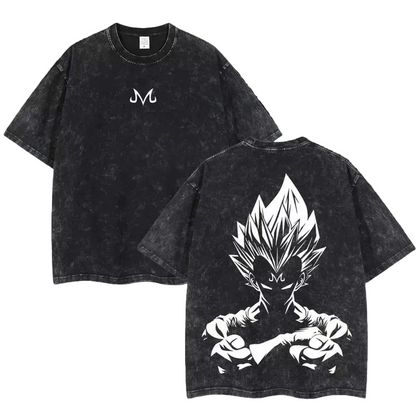 Majin Vegeta Oversized Acid Wash T-Shirt | Anime Streetwear