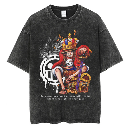 LUFFY KING OF PIRATES V2 VINTAGE OVERSIZE TEE