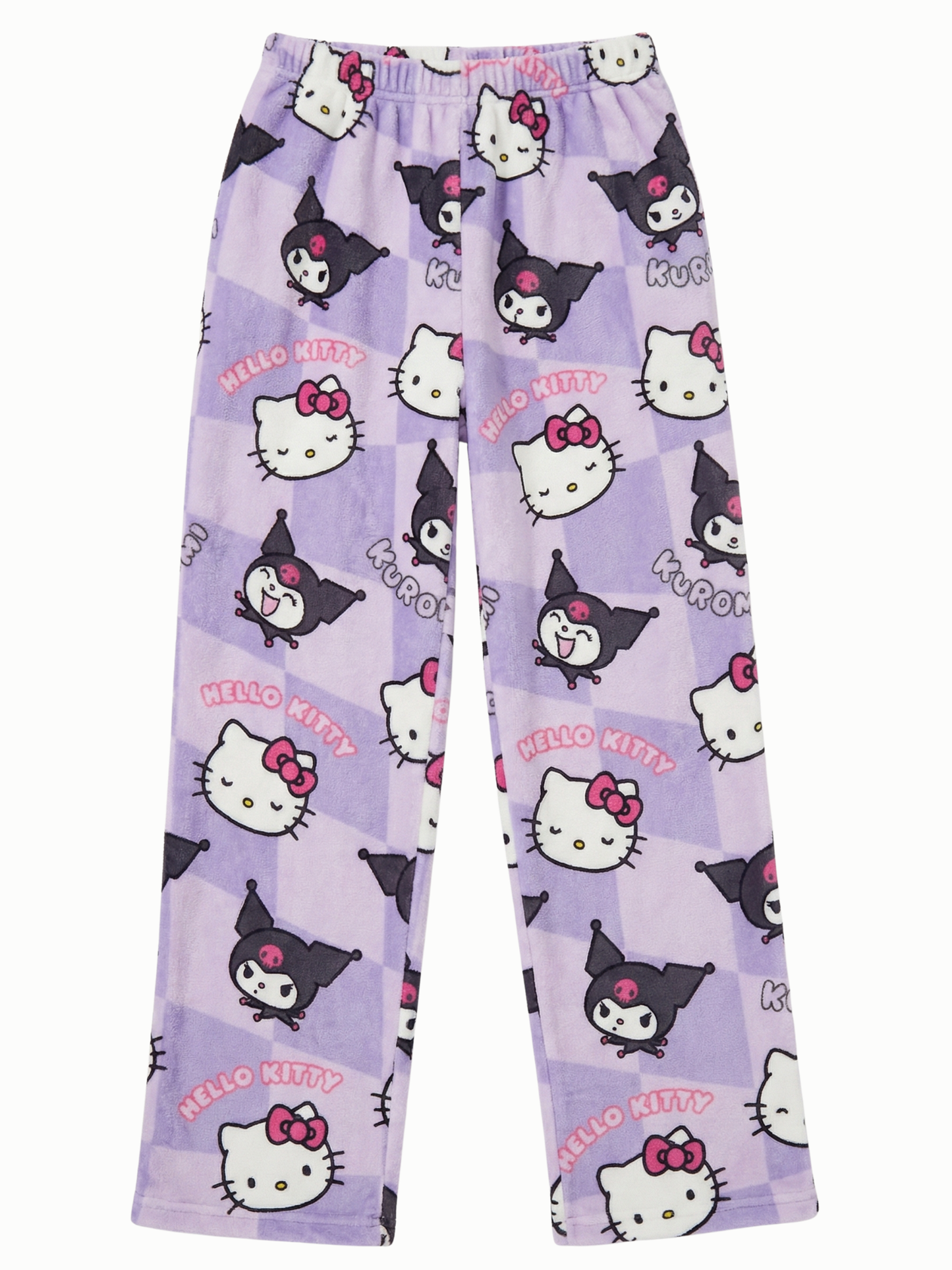 Lavender Hello Kitty & Kuromi Pajama Pants for Couples