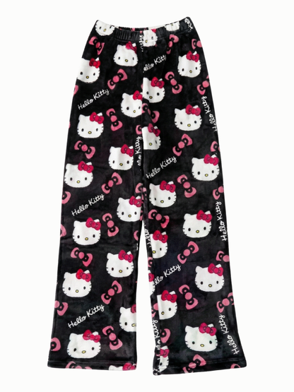 Black Hello Kitty Pajama Pants for Couples