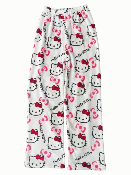 White Hello Kitty Pajama Pants for Couples