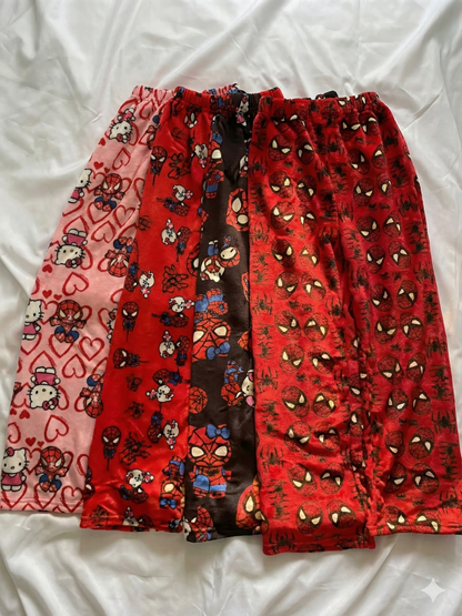 Pink Hello Kitty & Spider‑Man Pajama Pants for Couples