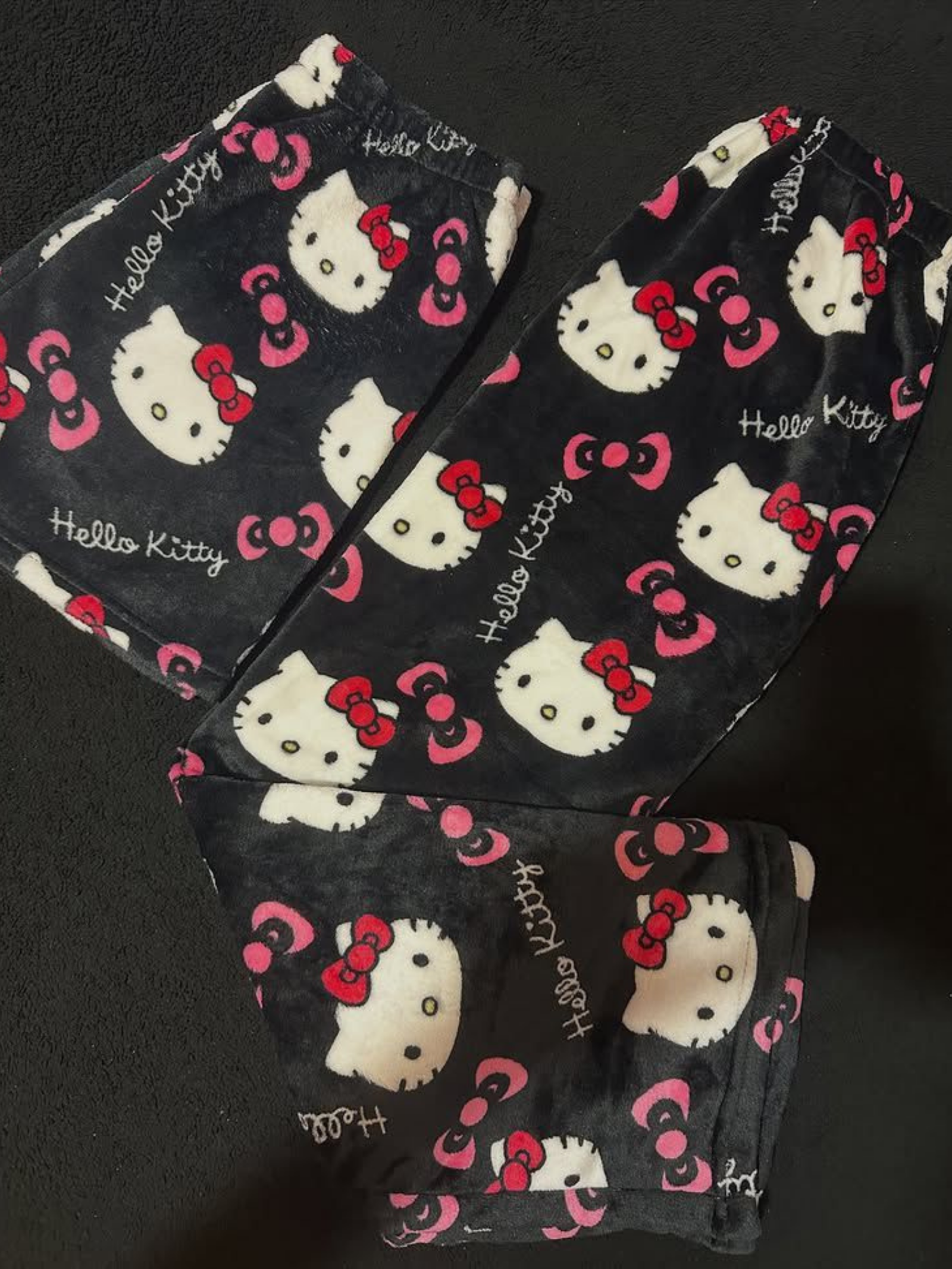 Pantalon de pyjama noir Hello Kitty pour couples
