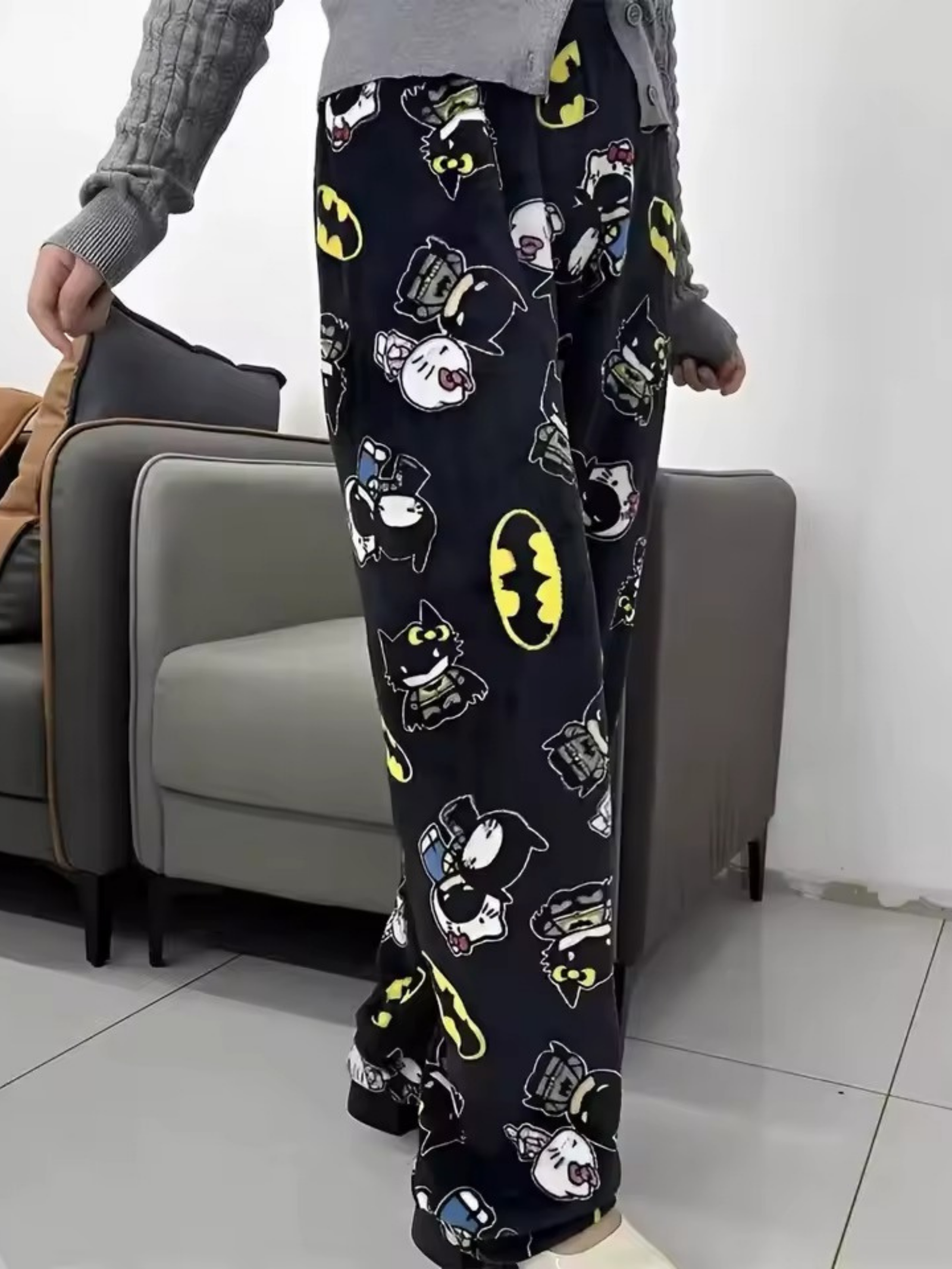 Pantalon de pyjama en peluche Hello Kitty x Batman
