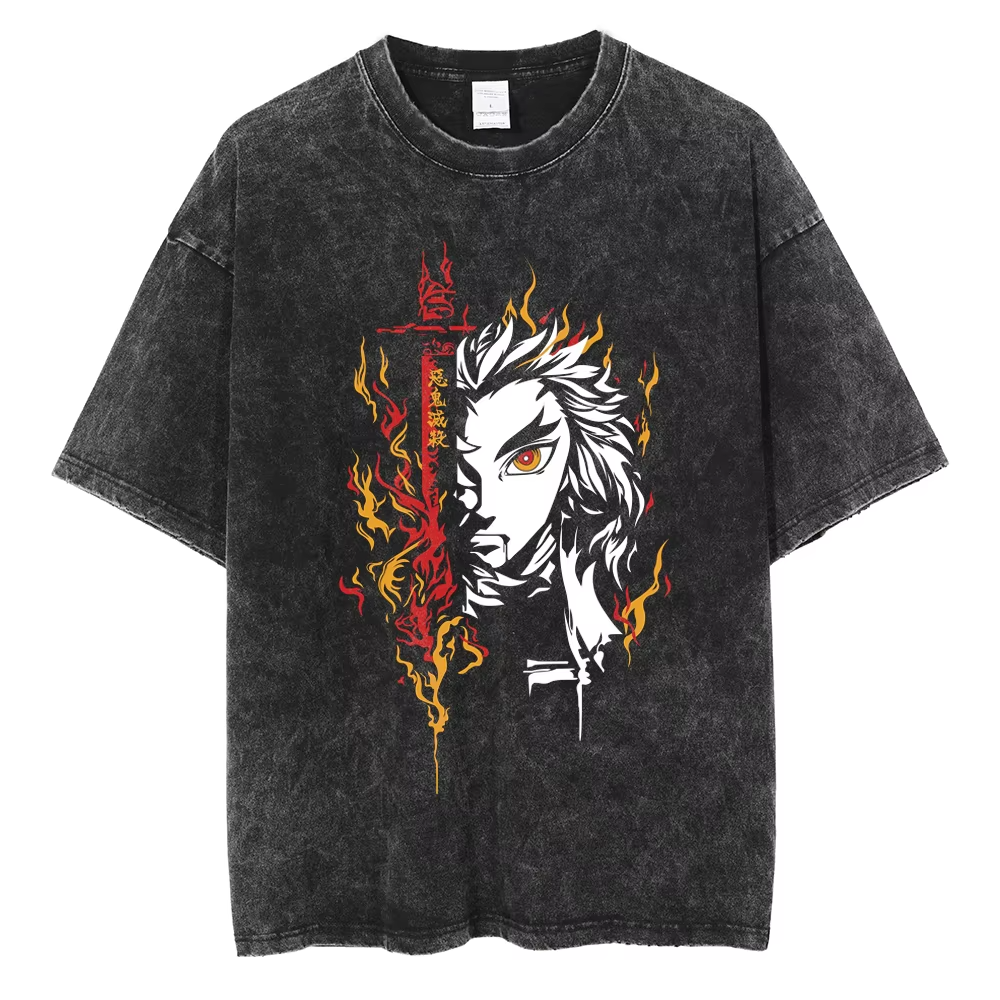 DEMON SLAYER RENGOKU V1 VINTAGE OVERSIZE TEE