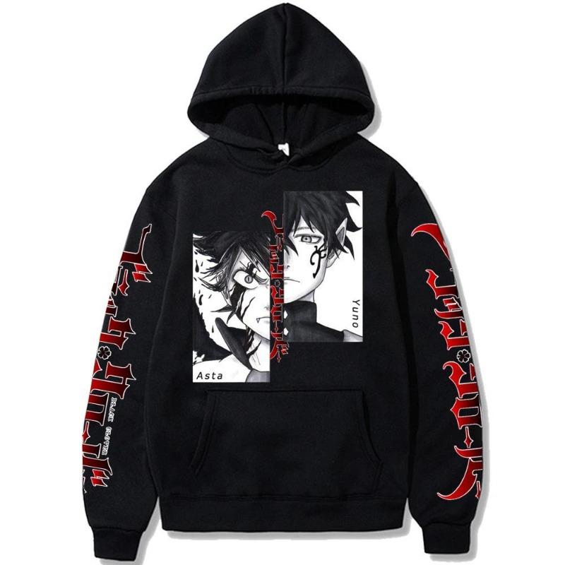 Black Clover "Asta & Yuno Red Split" Streetwear Hoodie