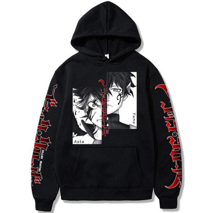 Black Clover "Asta & Yuno Red Split" Streetwear Hoodie