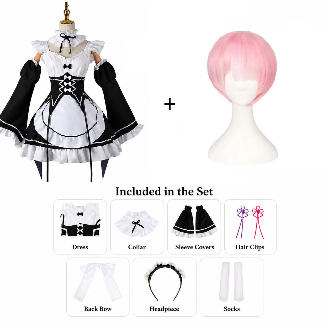 Re:Zero Rem & Ram Maid Cosplay
