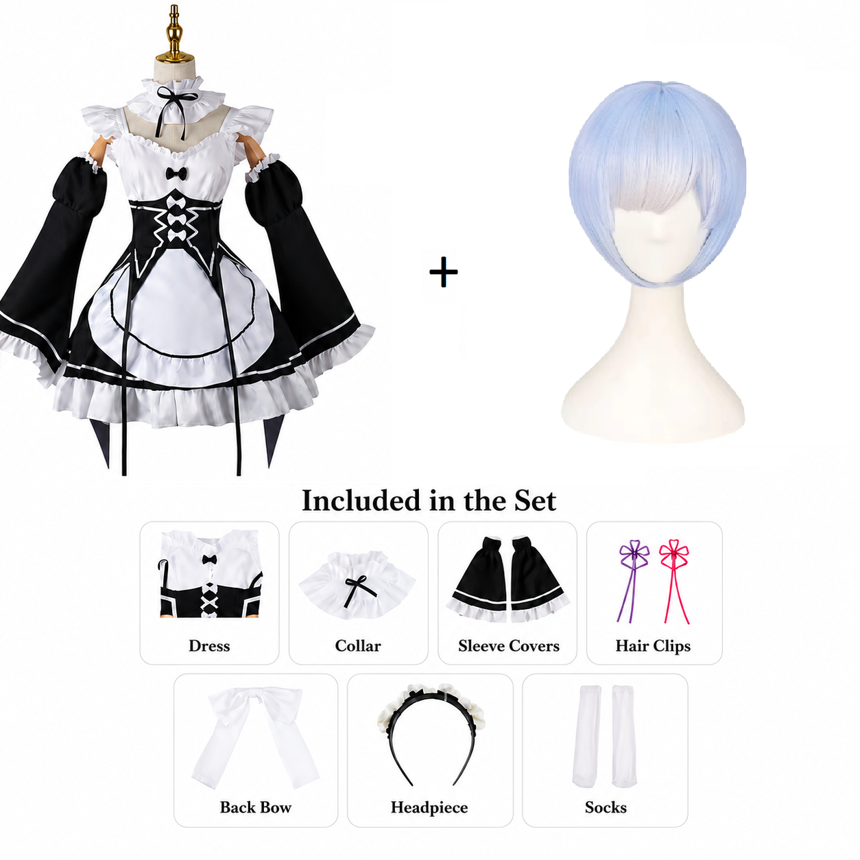 Re:Zero Rem & Ram Maid Cosplay