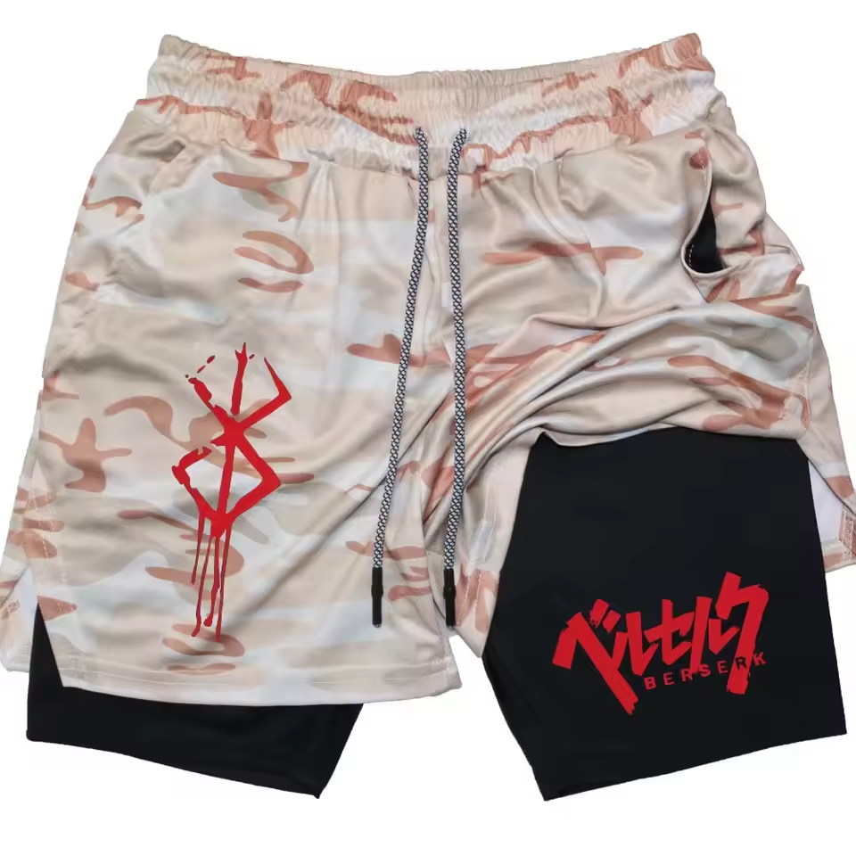 Berserk Double Layer Gym Shorts