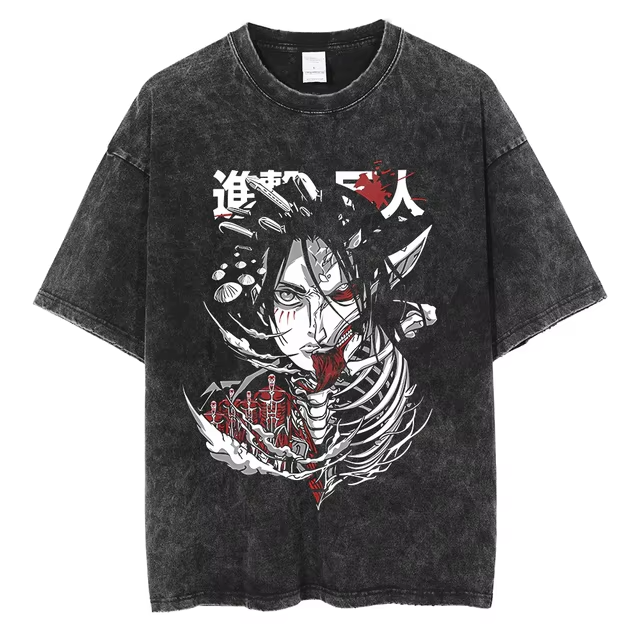 AOT EREN V1 VINTAGE OVERSIZE TEE
