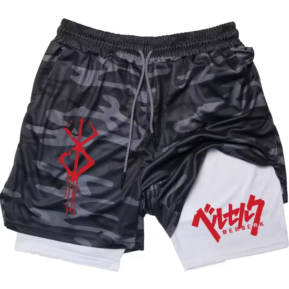 Berserk Double Layer Gym Shorts