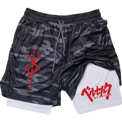 Berserk Double Layer Gym Shorts