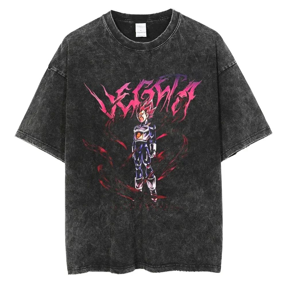 Vegeta Distressed T-Shirt | Dragon Ball Super | Vintage-Washed Anime Merch
