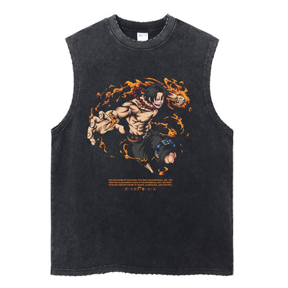 Ace "Fire Fist Ace" Vintage Tank Top - SkaiiyPrints