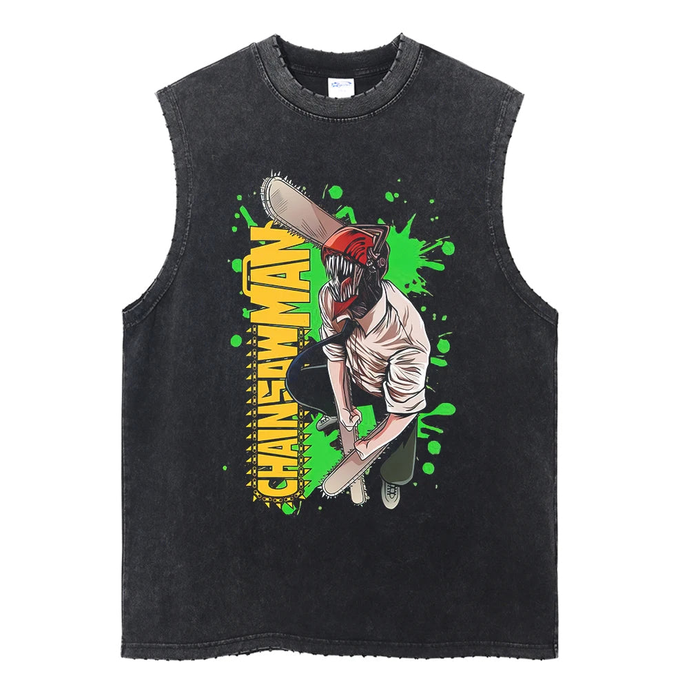 Chainsaw Man Vintage Tank Tops