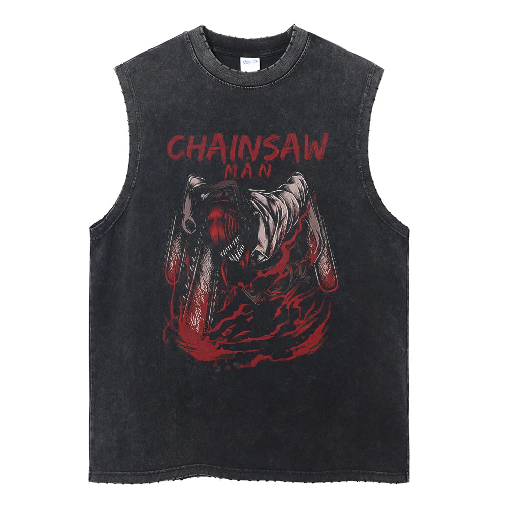 Chainsaw Man Vintage Tank Tops