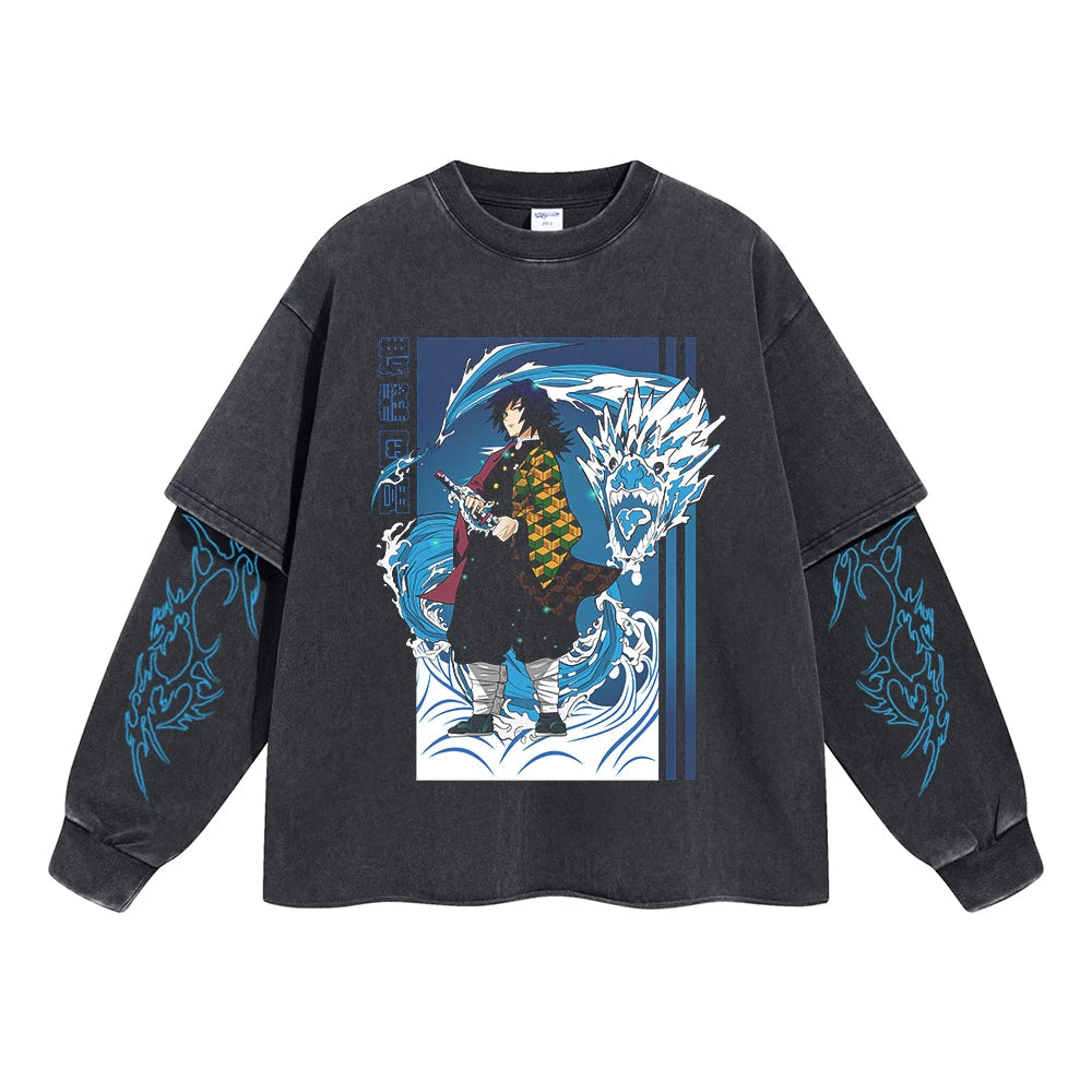 Giyuu Tomioka Vintage Double Sleeve T-shirt