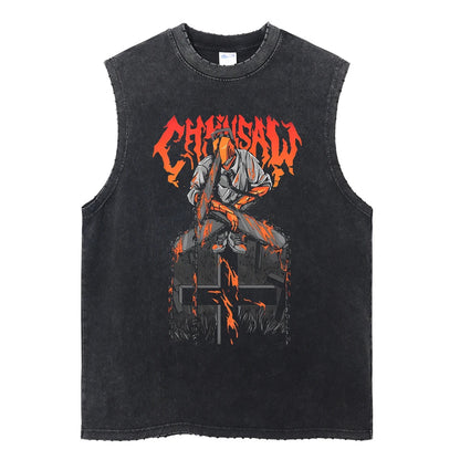 Denji The Chainsaw Man Vintage Tank Top