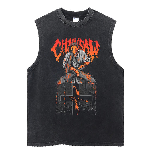 Denji The Chainsaw Man Vintage Tank Top