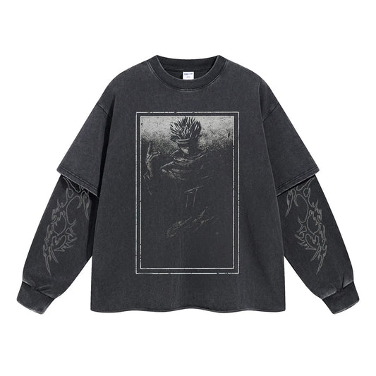 Gojo Satoru "Infinite Void" Vintage Double Sleeve T-shirt