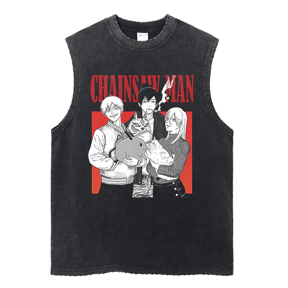 Chainsaw Man Vintage Tank Tops