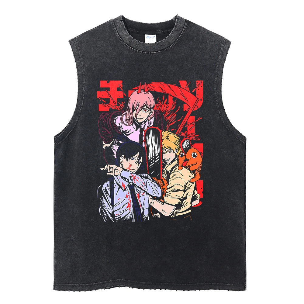 Chainsaw Man Vintage Tank Tops