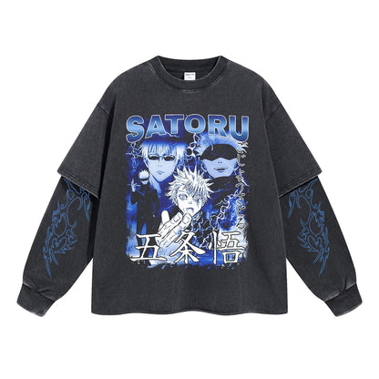 Gojo Satoru Vintage Double Sleeve T-shirt