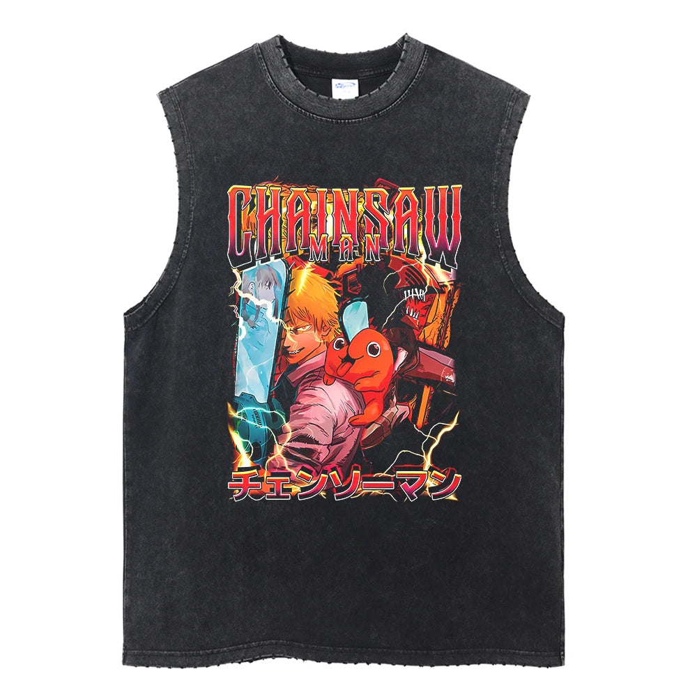 Chainsaw Man Vintage Tank Tops