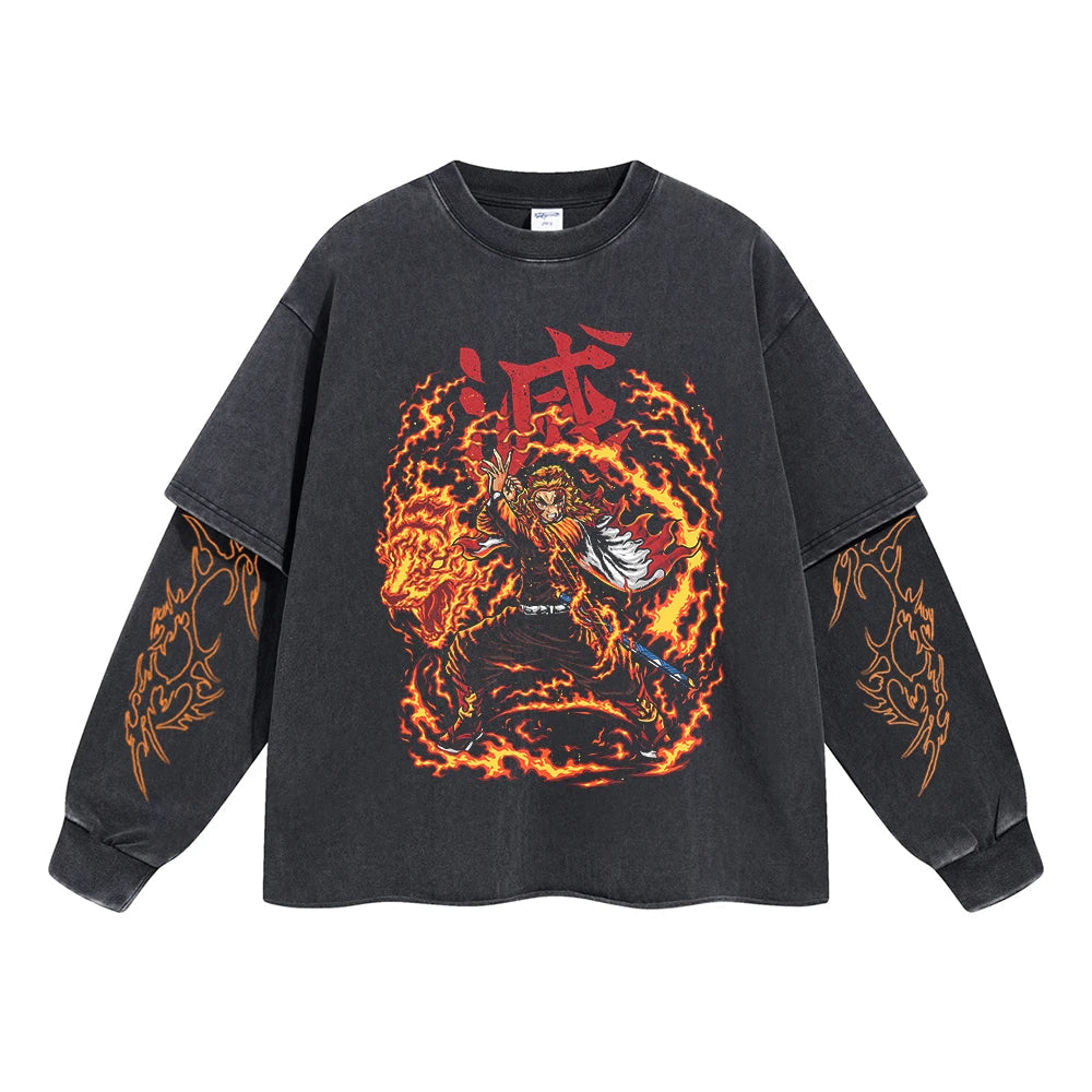Rengoku Kyojuro Double Sleeve T-Shirt