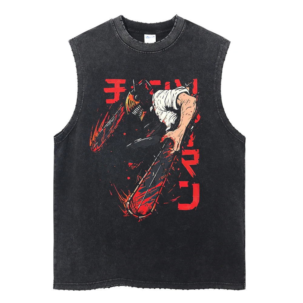 Chainsaw Man Vintage Tank Tops