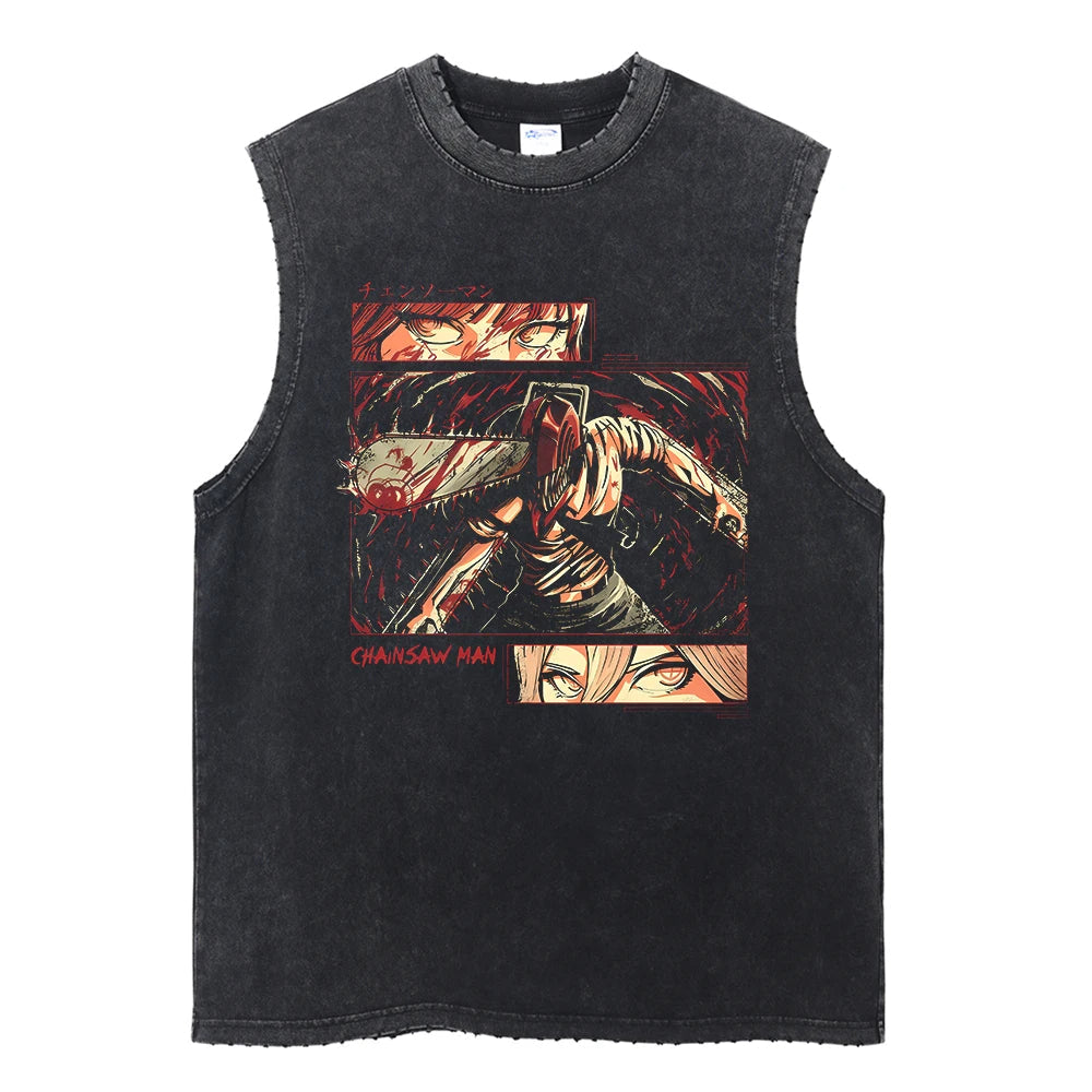 Chainsaw Man Vintage Tank Tops