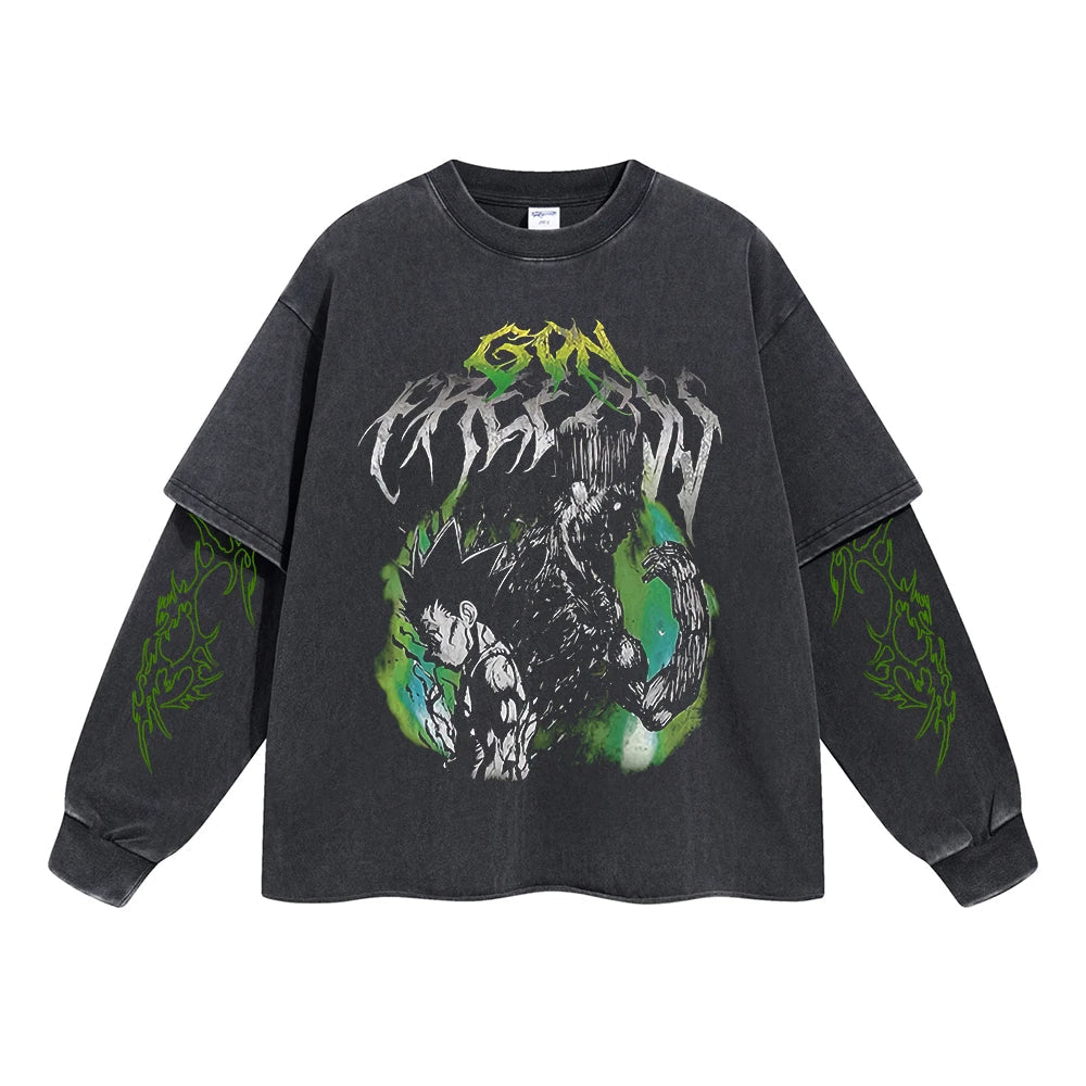 Gon Freecss Vintage Double Sleeve T-shirt