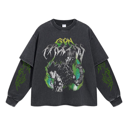 Gon Freecss Vintage Double Sleeve T-shirt