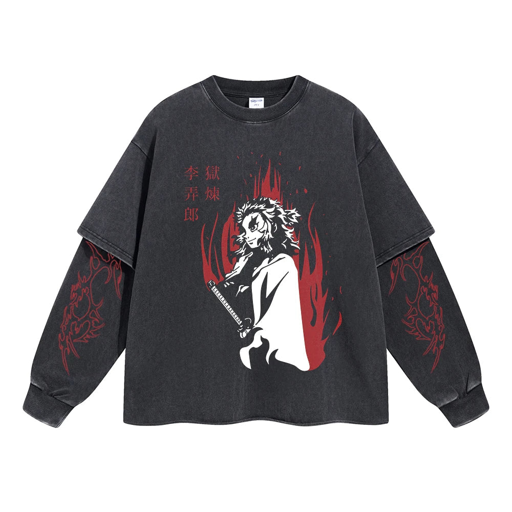 Rengoku Ewige Flamme Doppelärmel-T-Shirt